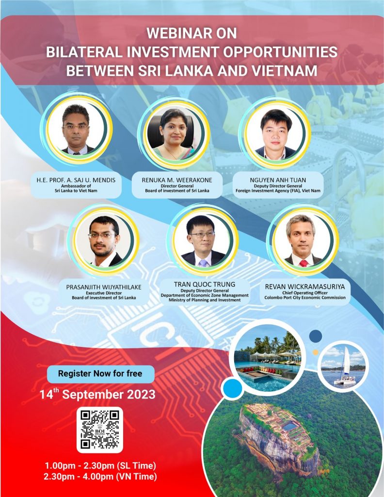 Webinar on Bilateral Investment Opportunities between Sri Lanka and